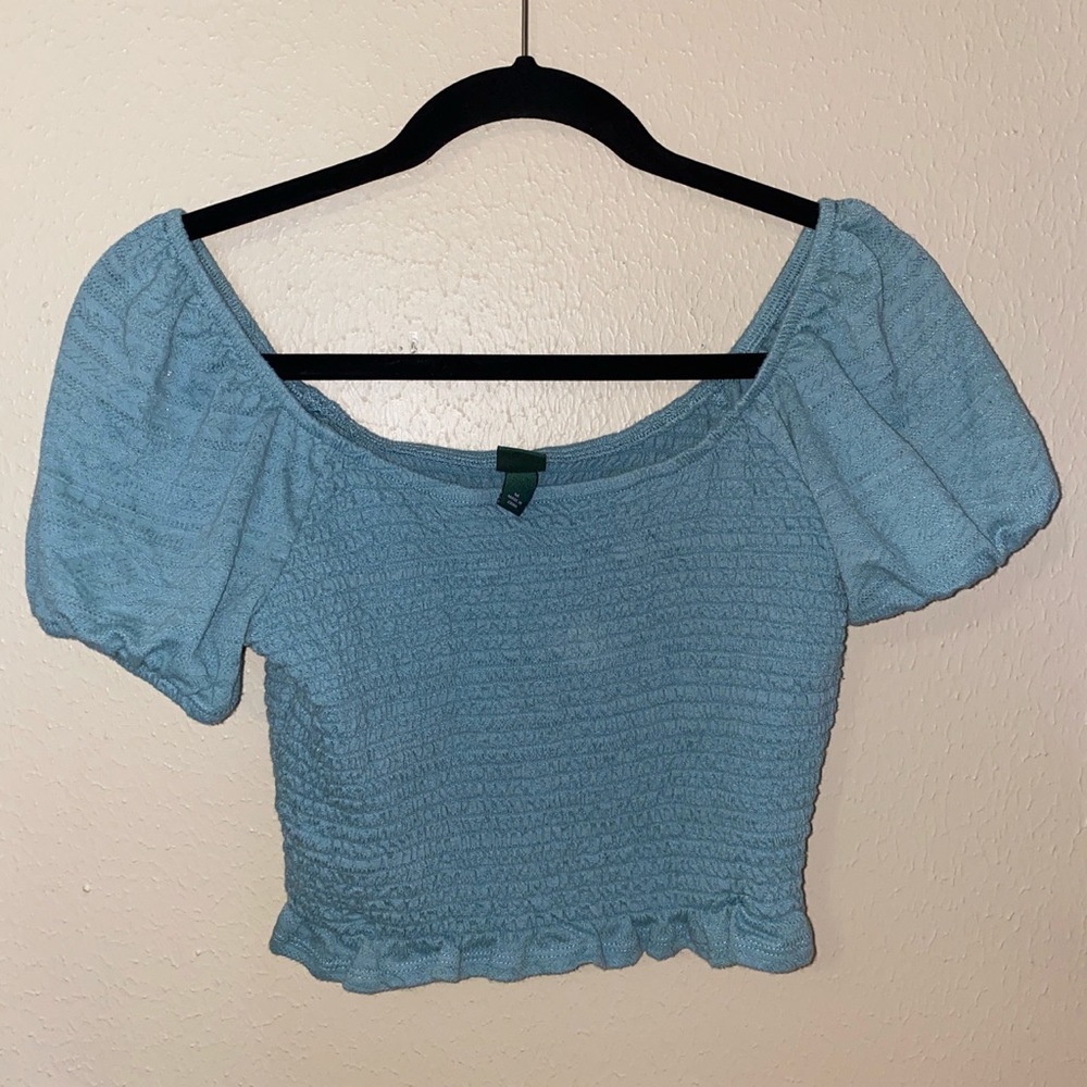 Puff Sleeved Off the Shoulder Shirt